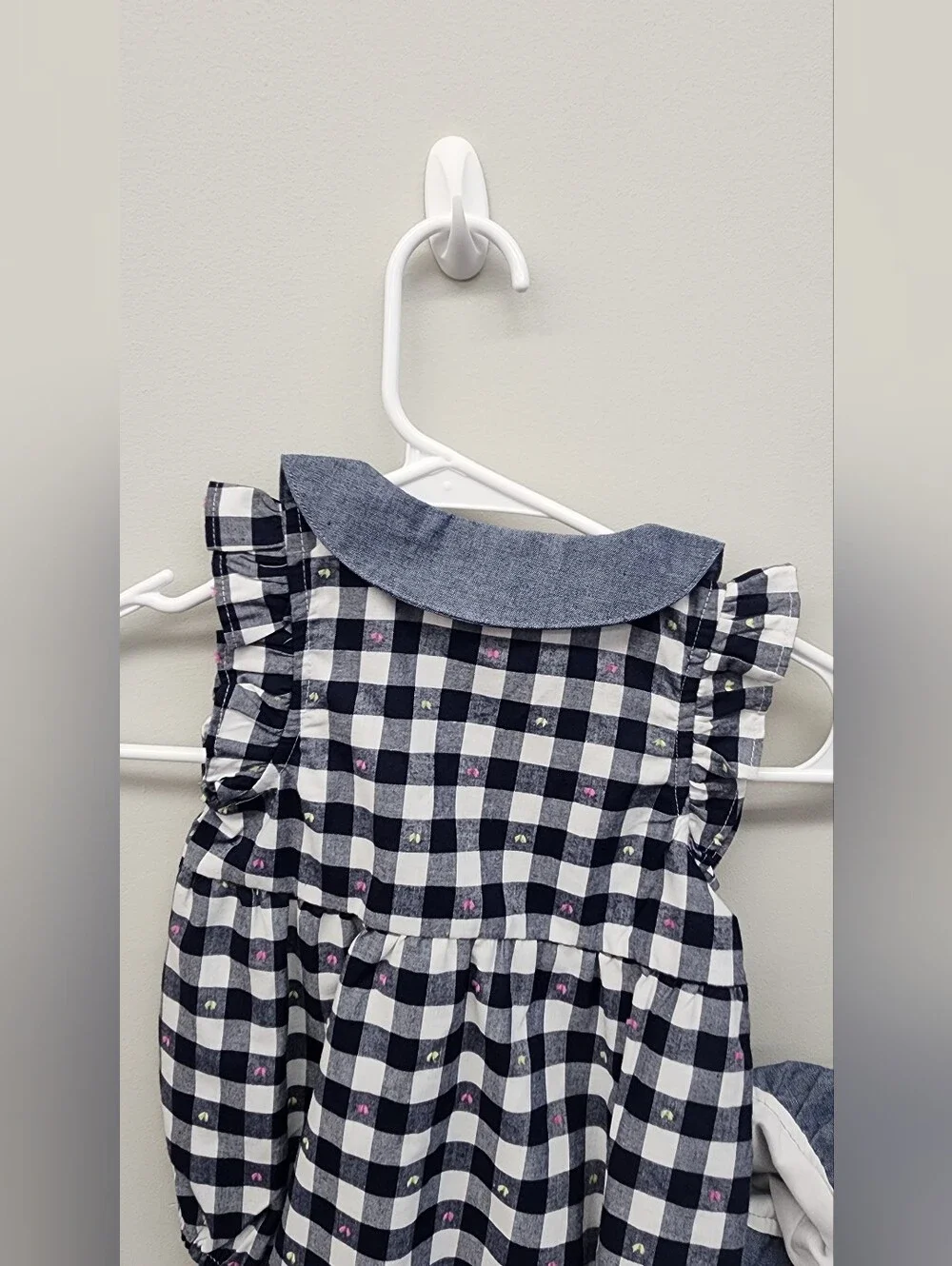 Penelope Mack 24M Gingham Bubble Romper + Matching Sun Hat